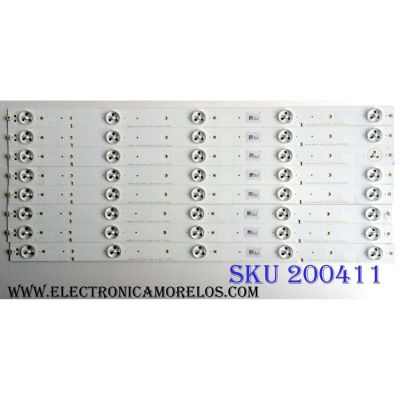 KIT DE LED'S PARA TV HISENSE / INSIGNIA (8 PIEZAS) / NUMERO DE PARTE 1131319 / 2013CHI400 / 2013CHI400 3228N1 05 REV1.0 130625 / PANEL HD400DF-E37 (010)(BBY) / MODELOS 40H4C / 40K200 / 40K20DW / NS-40D420NA16